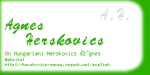 agnes herskovics business card